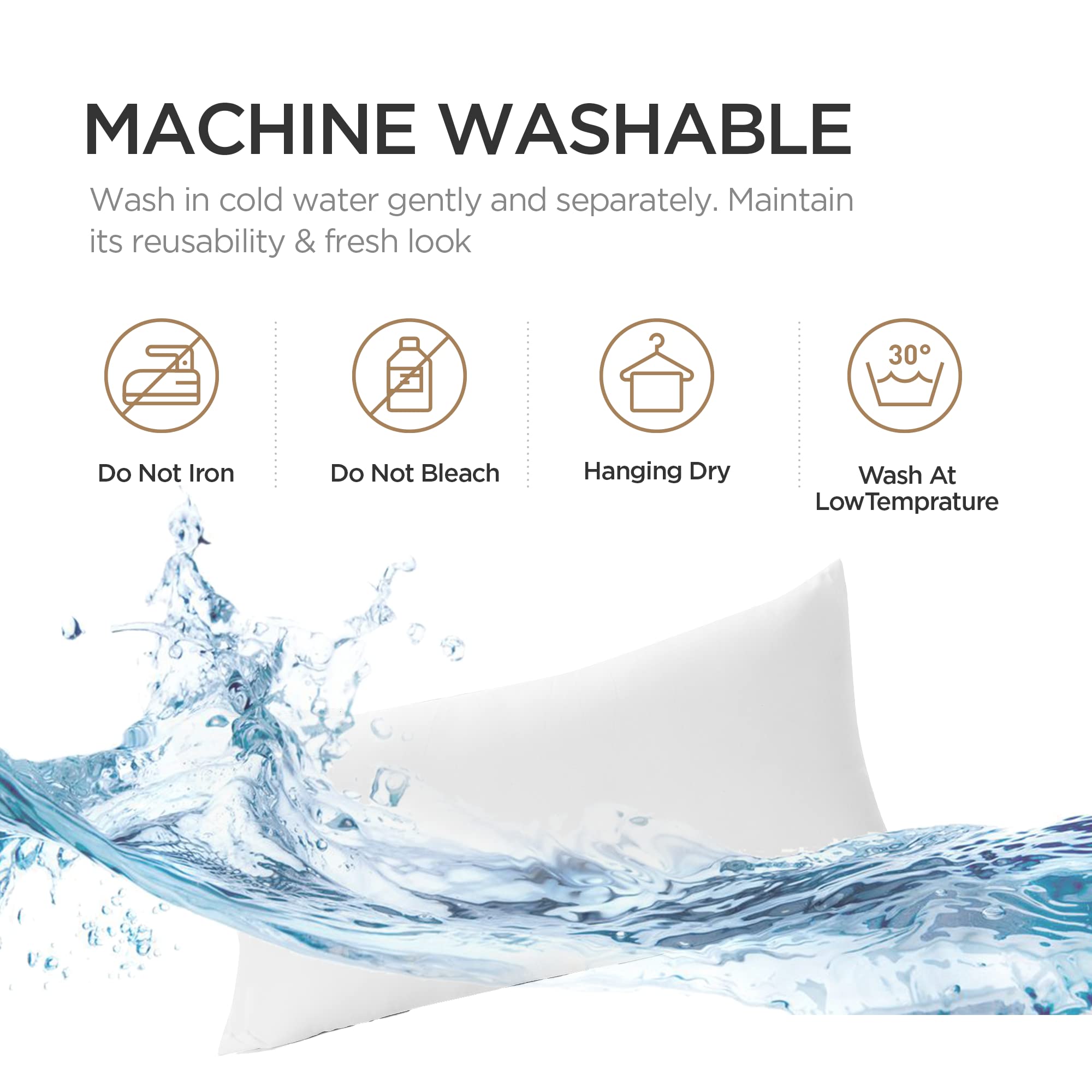 Acanva Throw Pillow Stuffer Inserts Decorative Rectangle Premium Sham Forms Cushion For Sofa Couch Chair, 12X24 Inch (Pack Of 1), White