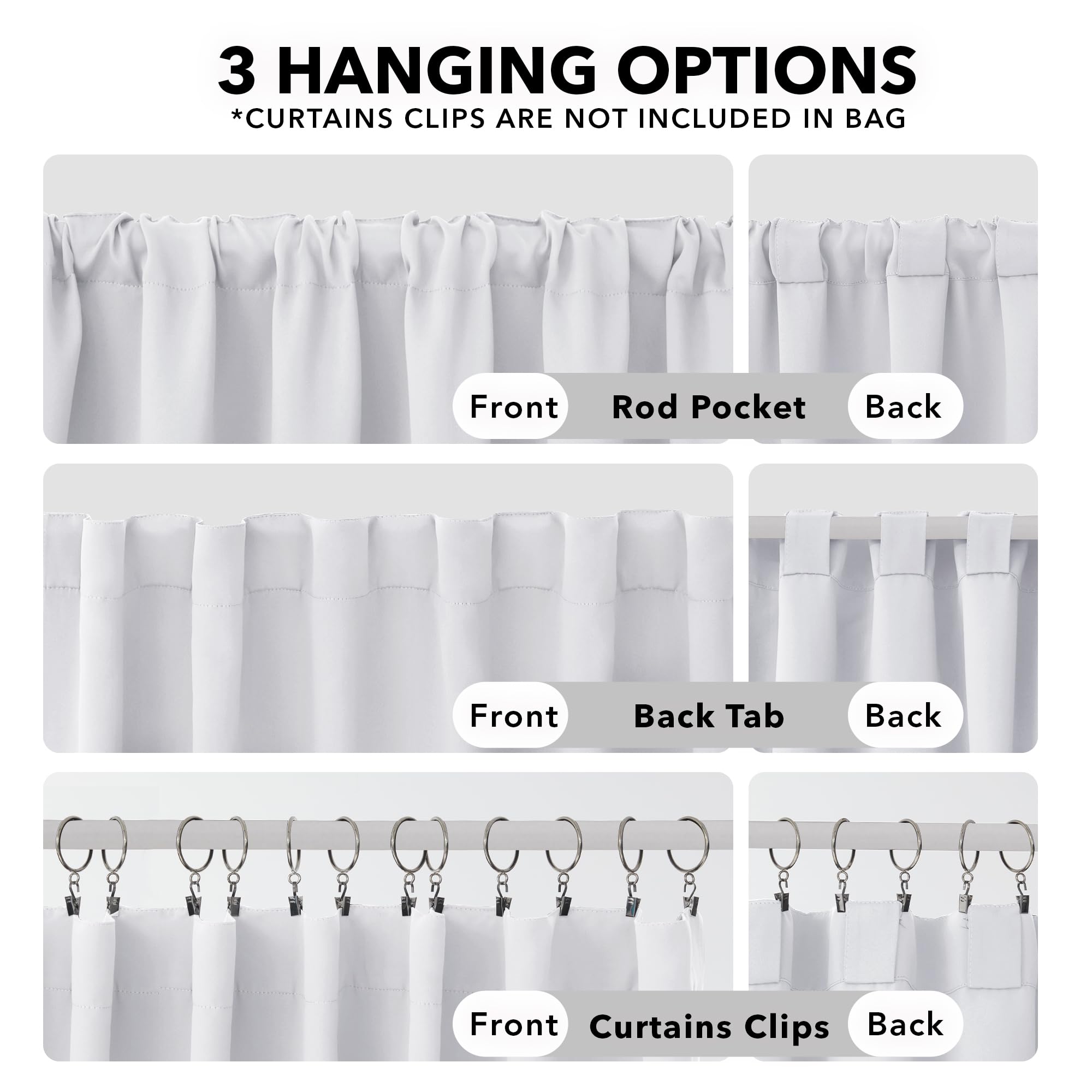 Deconovo Blackout Curtains – Room Darkening, Noise-Reducing, Thermal Insulated – Energy-Efficient Window Treatment For Bedroom, Living Room & Home Office – 2 Panels, Star White, 70W X 84L Inch