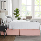 Nestl Peach Beige Full Bed Skirt - Full Size Bed Skirt 14 Inch Drop - Brushed Microfiber Bed Skirts - Hotel Quality Pleated Bed Skirt - Shrinkage & Fade Resistant