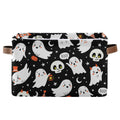 xigua Halloween Decorations Ghost Storage Basket Collapsible Toy Storage Bins Waterproof Canvas Storage Basket with Leather Hand