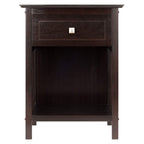 Ergode Claire Curved Nightstand - White | Versatile Bedroom Accent Table | Pull-Out Drawer & Bottom Shelf | (23117-VV)