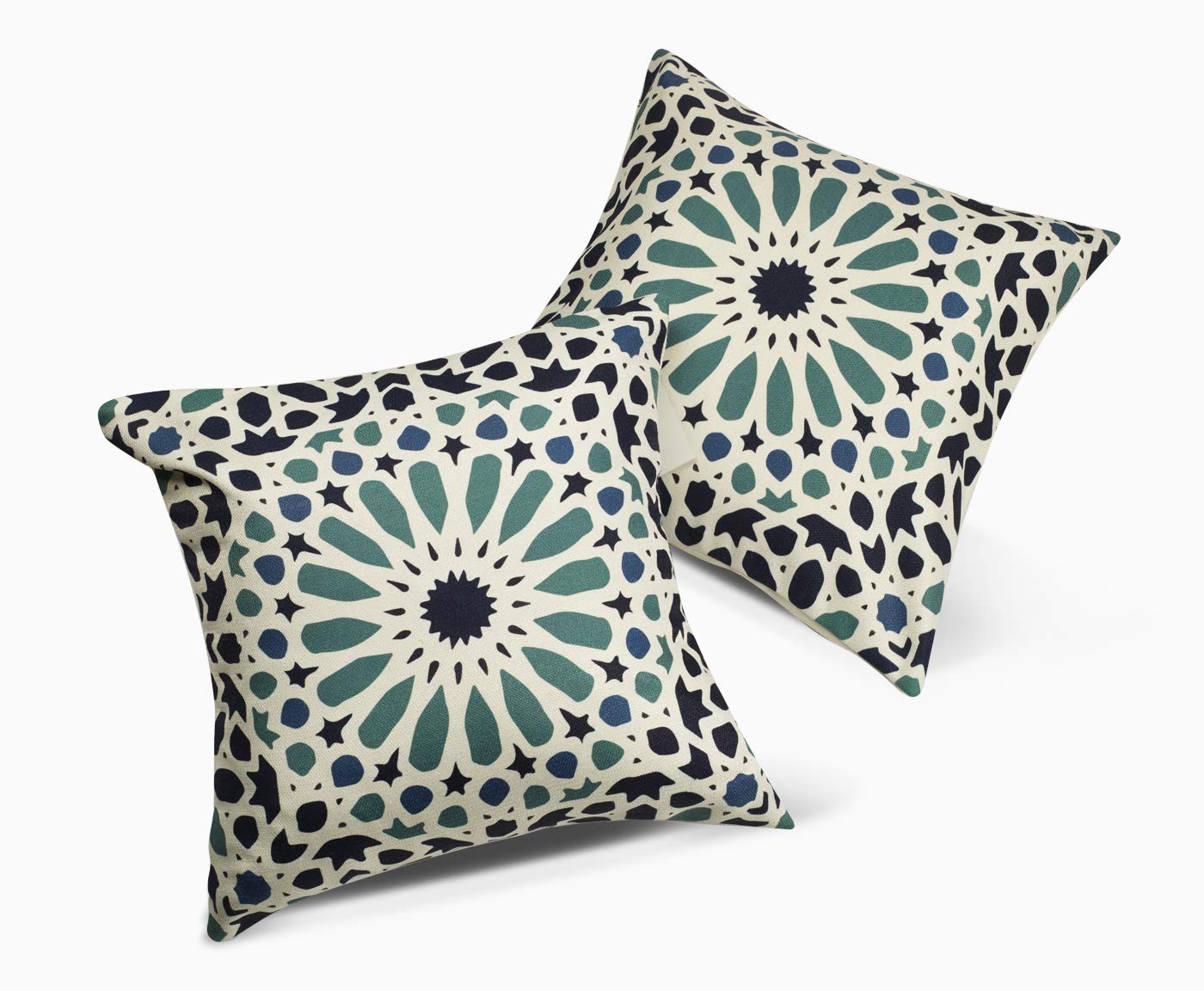 Fab Habitat Indoor/Outdoor Pillows Made From Recycled Polyester Yarn-Stain Resistant, Machine Washable, Insert Included -Tile -