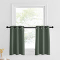 Nicetown Kitchen Tier Curtains Privacy 24 Inch Length Cafe Curtains Over Sink Short Grommet Top Cabinet Caravan Bathroom Small Basement Window Curtain Mini, 2 Panels, 29' W X 30' L, Dark Mallard
