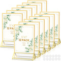Yoaeaily Gold Frames 5X7 Acrylic Sign Holder Double-Sided Tabletop Picture Frames For Menu, Wedding Table Number, Christmas Phot