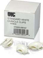 Officemate Cubicle Clips, Plastic, White, Box of 24, Model 30167
