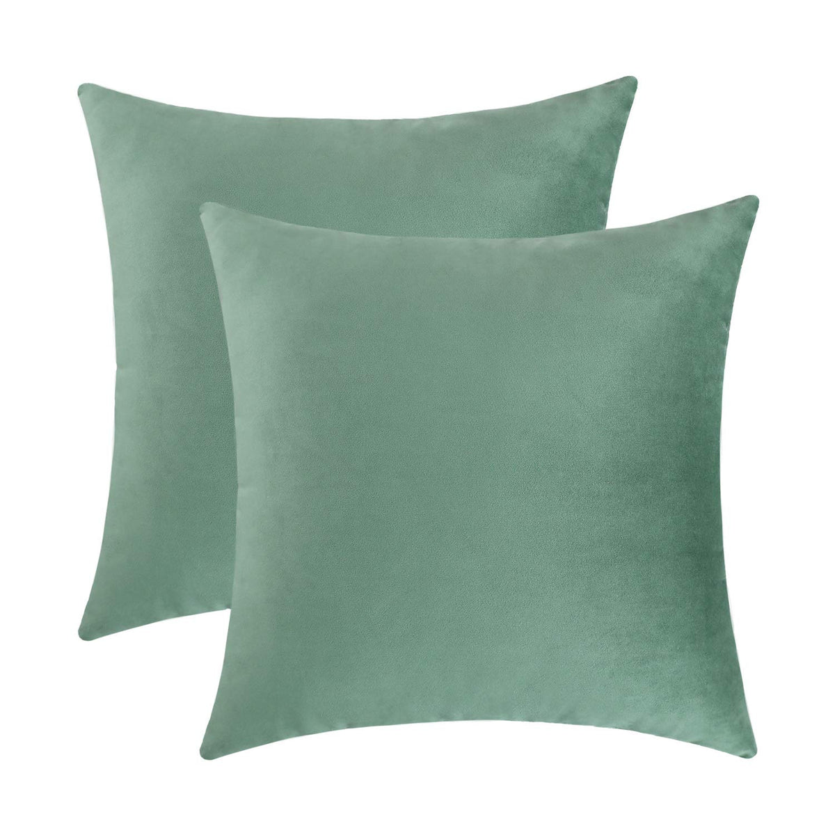 Jeneoo Set Of 2 Comfy Soft Velvet Throw Pillow Covers For Sofa Couch, Decorative Solid Square Cushion Cases For Bedroom Car (18