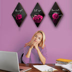 3 Pcs Pink Wall Decor Pink Rose Bathroom Decor Farmhouse Pink Bedroom Decor Inspirational Wood Office Wall Art With Accept Let G
