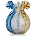 Blown Glass vase, Wide Mouth vase, Modern Glass Art vase, Living Room Decoration vase for Living Room, Kitchen, Wedding, Dining 