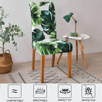 Hzdhclh Chair Covers For Dining Room Set Of 4,Stretch Spandex Green Parsons Chair Slipcover 4 Pack,Washable Anti-Dust Chair Seat