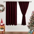 Jiuzhen Christmas Blackout Curtains For Bedroom - Thermal Insulated Room Darkening Noise Reducing, 52 X 45 Inch Length Curtains