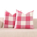 Carrie Home Pink Accent Pillows Decorative Throw Pillow Covers 20X20 Set Of 2 Pink Gingham Farmhouse Pillow Covers 20 X 20, Boho