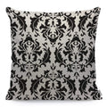 Wondertify Throw Pillow Cover Case Black And White Damask American - Soft Linen Pillow Case For Decorative Bedroom/Livingroom/Sofa/Farm House - Couch Pillow Cushion Covers 18X18 Inch 45X45 Cm