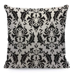 Wondertify Throw Pillow Cover Case Black And White Damask American - Soft Linen Pillow Case For Decorative Bedroom/Livingroom/Sofa/Farm House - Couch Pillow Cushion Covers 18X18 Inch 45X45 Cm