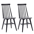 Duhome Dining Chairs Set Of 2, Wood Dining Room Chairs Slat Back Kitchen Room Chair Windsor Chairs, Black