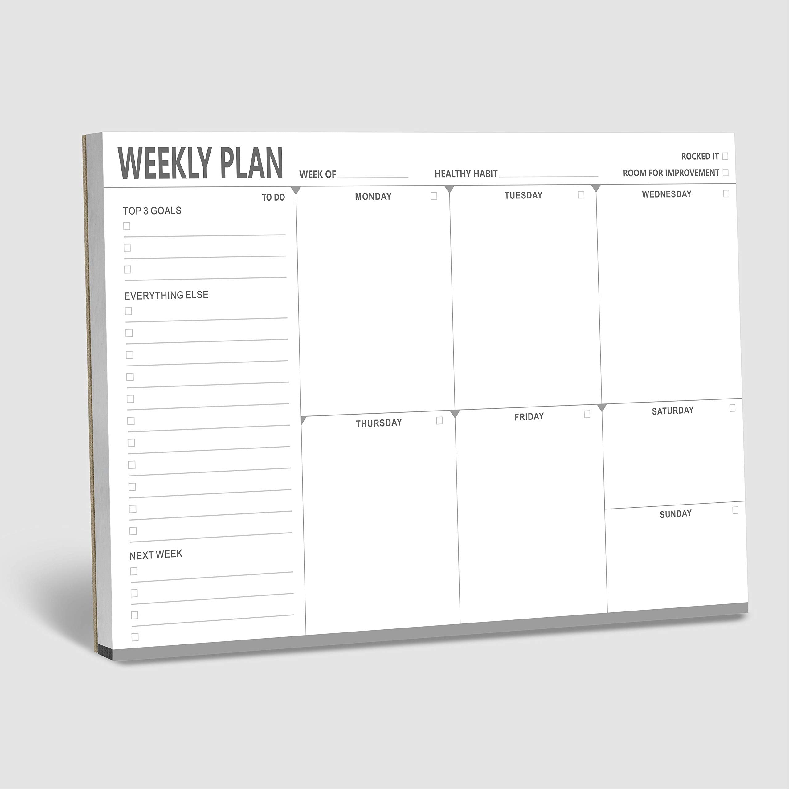 Weekly Planner Desktop List Note Pad To Do List With Magnet Mountings For Fridge Locker (90 Sheets 9' X 6')