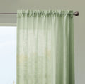 Homemonde Cotton Curtains Sheer Taxture Linen Set Of 2 Drapes With Rod Pocket For Living Room, Bedroom Decor, 7 Feet, Mint Green