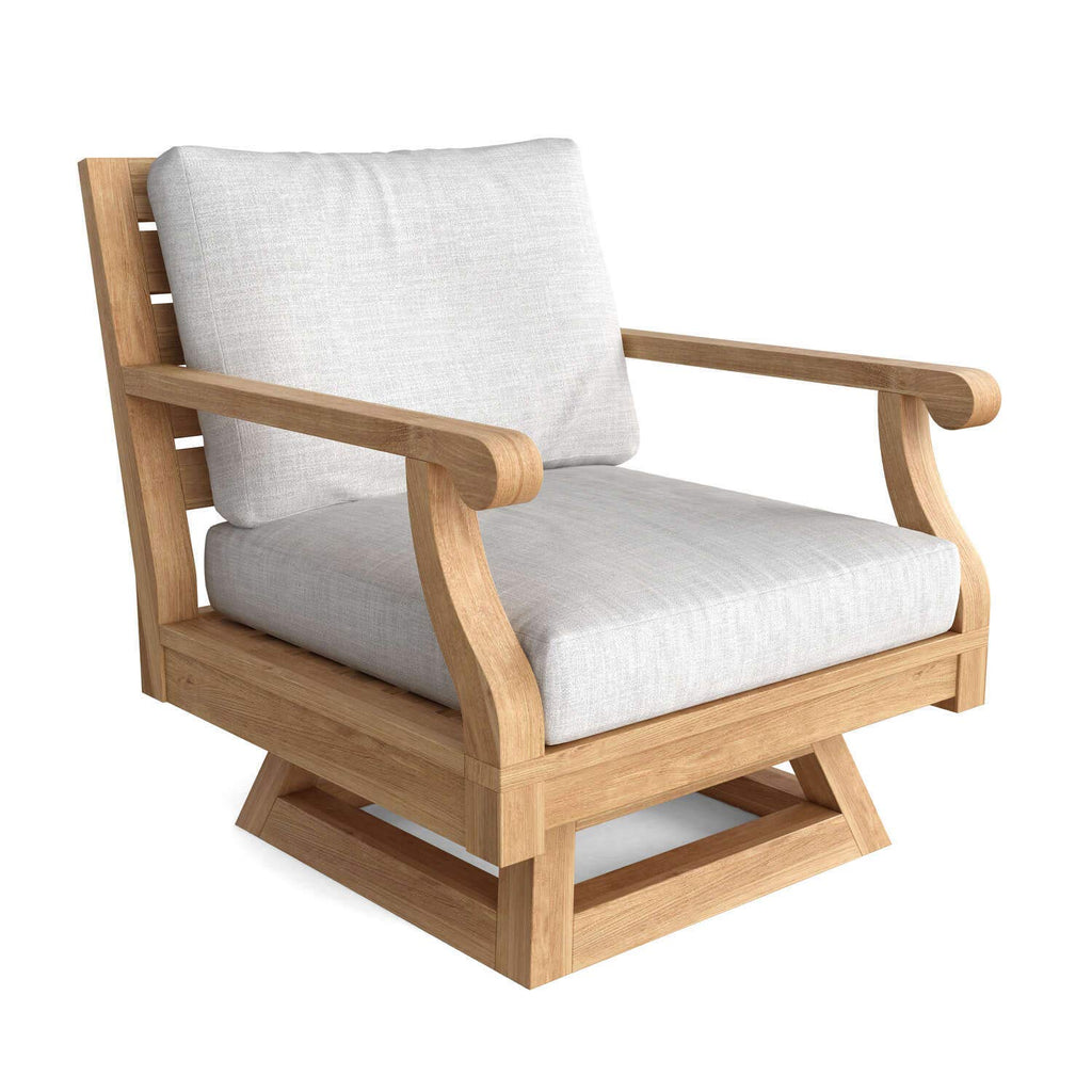 Anderson Teak DS-608 Riviera Cushion Swivel Armchair, Teak Golden Honey