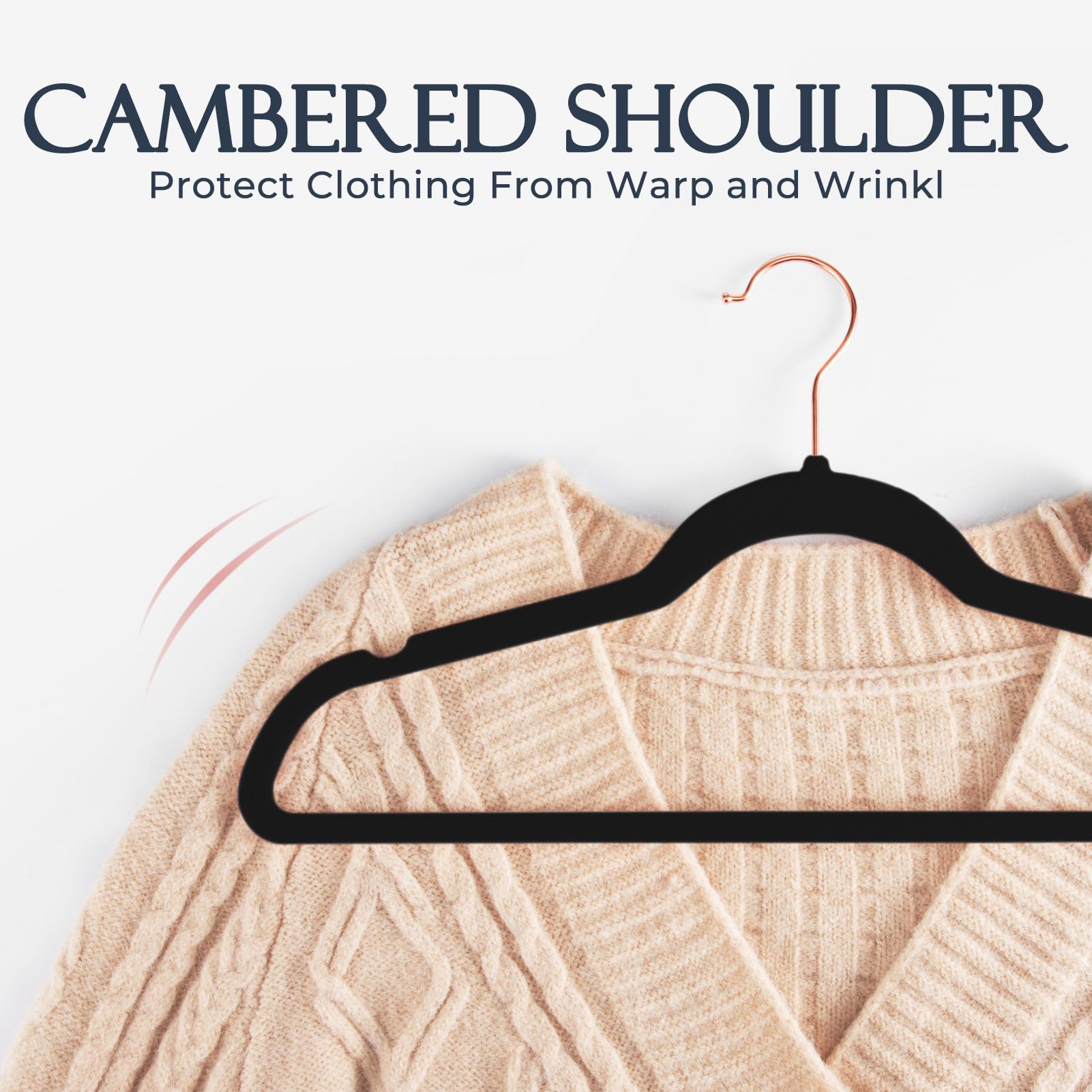 House Day Velvet Hangers 30 Pack, Premium Clothes Hangers Non-Slip Felt Hangers, Sturdy Black Hangers Heavy Duty Coat Hangers, D