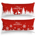 Lanpn Christmas Body Pillowcase 20X54 Set Of 2, Red Christmas Tree Snowflake Pillow Cases 20 X 54 Extra Large Long Oversized Lum