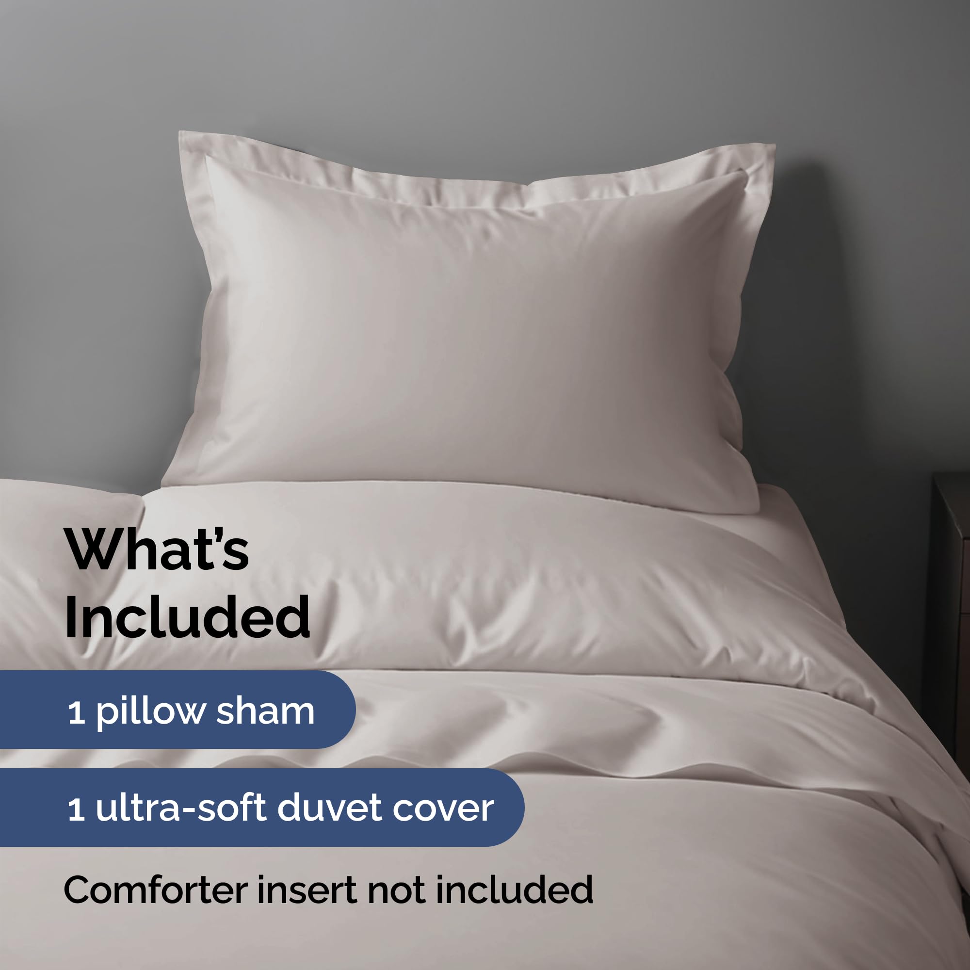 Duvet Cover Twin/Twin Xl Size Set - Extra Soft Twin/Twin Xl Size Duvet Cover 68 X 90 With 1 Pillow Shams - Hotel Luxury And Fade Free With Zipper Closures & Ties - Breathable Bedding Set (Light Grey)