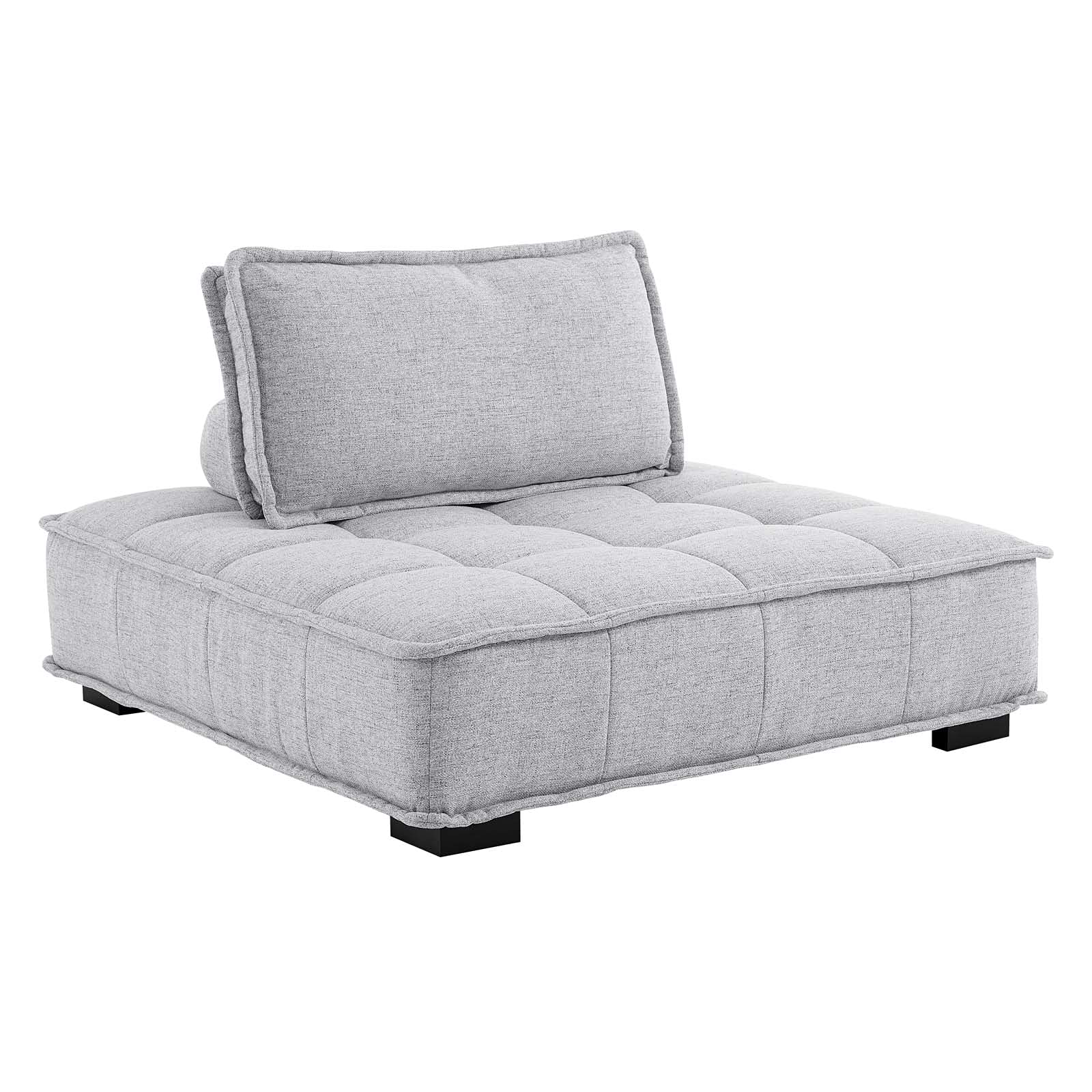 Modway Saunter Tufted Fabric Armless Chair, Light Gray