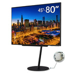 Wall A2 Large Type | Japanese Rolling Portable Free-Standing 45-80 Inch Universal Big Screen Tv Stand With Concealed Caster Wheels | Satin Black