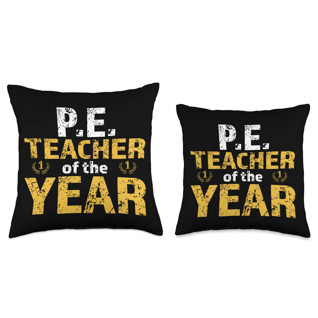 Pe Teacher Physical Education School Gift Pe Teacher Of The Year Phys Education Back To School Throw Pillow, 16X16, Multicolor