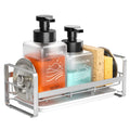 FANGSUN Large Sponge Holder for Kitchen Sink, 304 Stainless Steel Sink Caddy Organizer with Removable Drip Tray, Kitchen Counter