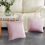 Gigizaza Decorative Couch Throw Pillow Cover,Set Of 2 20X20 Sweet Lilac Pillow Covers,Square Sofa Velvet Throw Cushions