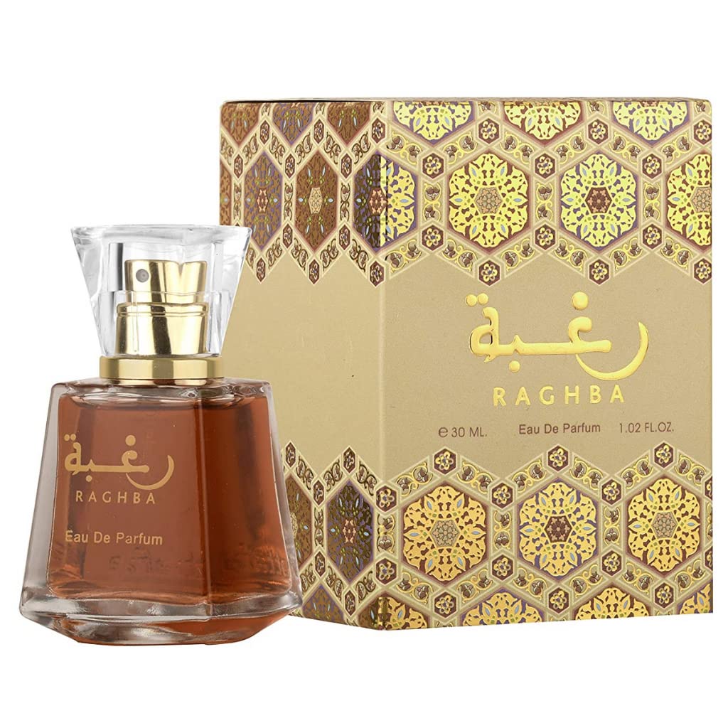 Lattafa Perfumes Raghba EDP (Eau De Parfum) I Middle Eastern baked sweets in a spice market scent I Warm, cozy, and smoky Vanill