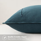 Miulee Linen Pillow Covers 24X24 Inch Blue ?Decorative Boho Farmhouse? ?Neutral Throw Pillows Pack Of 2 Soft Accent Couch Pillowcases Spring Modern Home Decor For Cushion Livingroom Bed