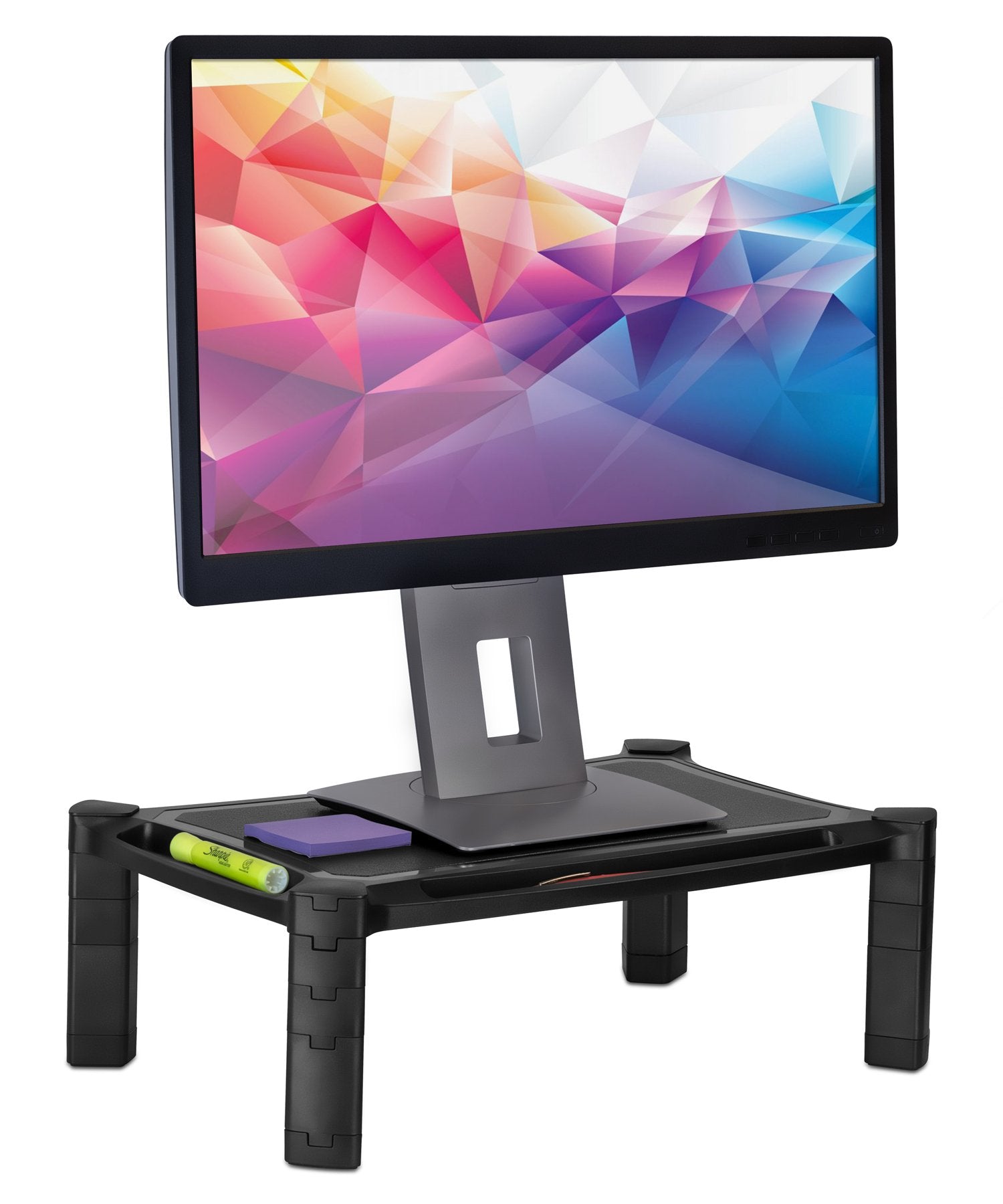 Mount-It! Desktop Computer Monitor Riser - Height Adjustable Tabletop Stand Shelf for PC and Laptop Displays and Printers, 19 x 