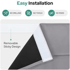 Homeideas 100% Blackout French Door Curtains, Privacy Small Door Curtains For Door Window, 26 X 20 Inch Door Shades For Front Door, Thermal Insulated Door Window Covering, (1 Panel, Light Grey)
