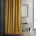 Hpd Half Price Drapes Signature Velvet Thermal Blackout Curtains For Living Room 120 Inch Long (1 Panel) Rod Pocket Insulated Blackout Curtains For Bedroom Window Curtains, 50W X 120L, Fool'S Gold