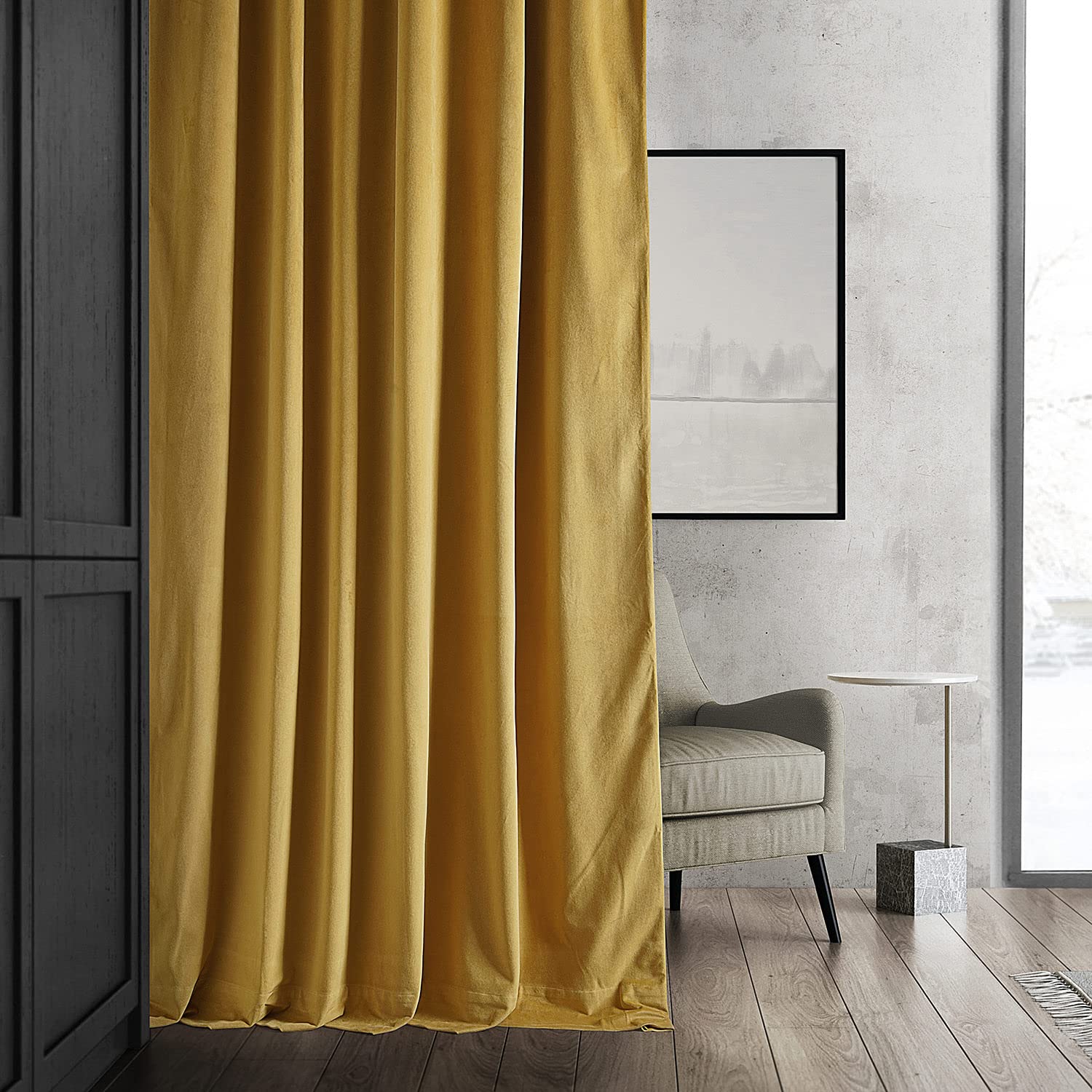 Hpd Half Price Drapes Signature Velvet Thermal Blackout Curtains For Living Room 120 Inch Long (1 Panel) Rod Pocket Insulated Blackout Curtains For Bedroom Window Curtains, 50W X 120L, Fool'S Gold