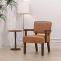 FAGAGA Accent Chair, PU Leather Living Room Chairs Oversized with Soft Seat and Armrests, Armchair for Bedroom, Dinning, Reading