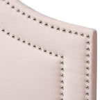 Baxton Studio Avignon Modern and Contemporary Light Pink Velvet Fabric Upholstered Queen Size Headboard