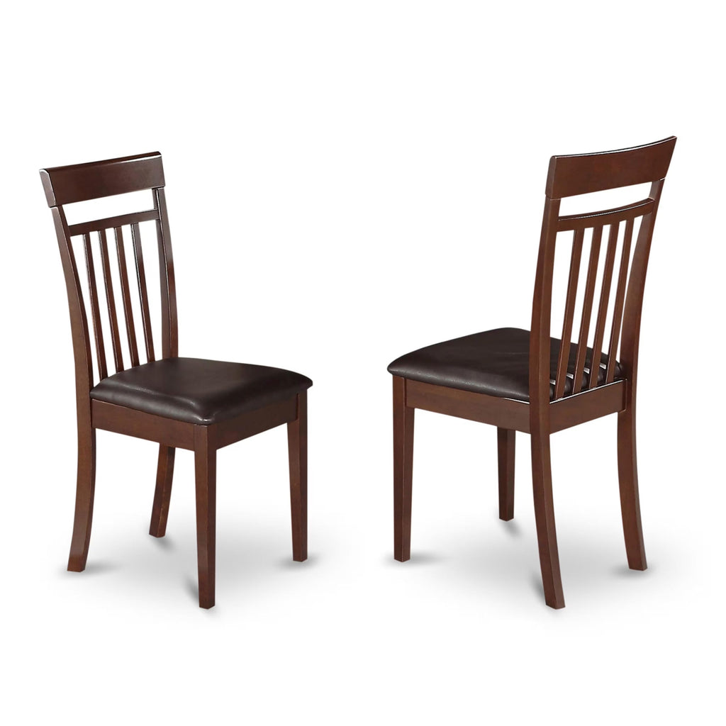 East West Furniture Ndca5-Mah-Lc 5 Piece Modern Dining Table Set Includes A Rectangle Wooden Table With Dropleaf And 4 Faux Leather Dining Room Chairs, 30X48 Inch, Mahogany
