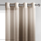 Dwcn Ombre Sheer Curtains - Faux Linen Gradient Grommet Top Semi Voile Drapes For Bedroom And Living Room, Set Of 2 Window Curta