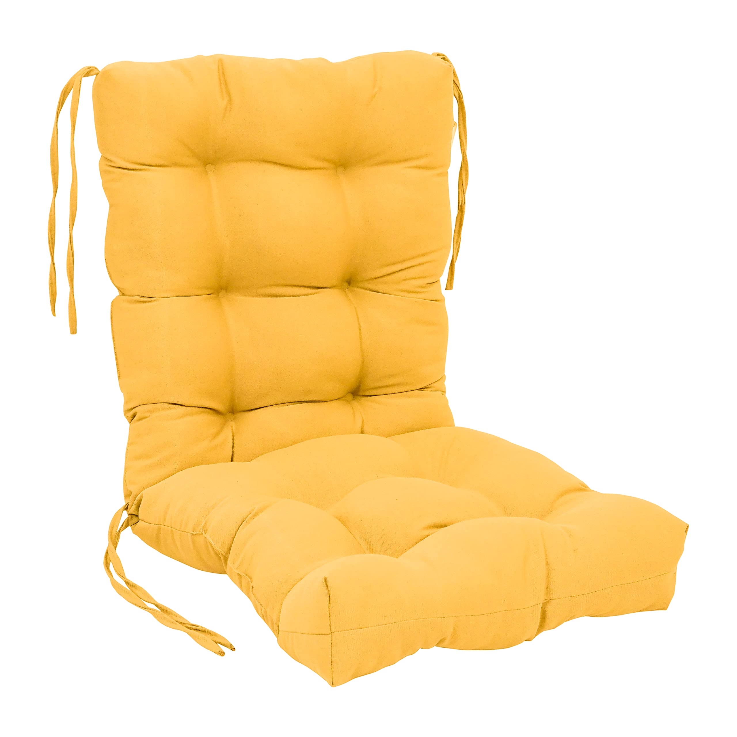 Blazing Needles 18 38-inch Twill Seat/Back Tufted Chair Cushion, 18 x 38, Sunset