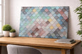 DesignSkinz Wall Art | HD Metal Prints | Home Decor for Living Room, Bedroom, Office, Study, Shelf (24x16inch)  Pastel Mosaic