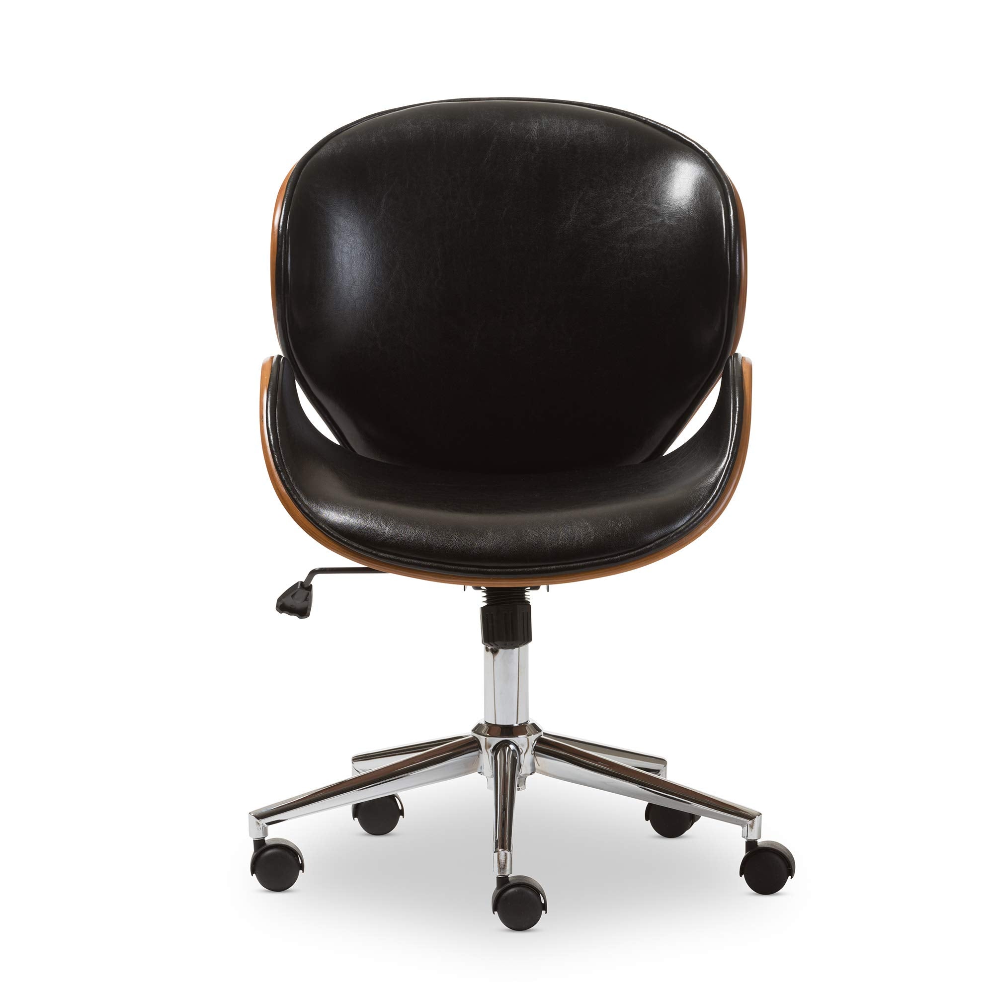 Baxton Studio Bruce Modern Office Chair, Walnut/Black