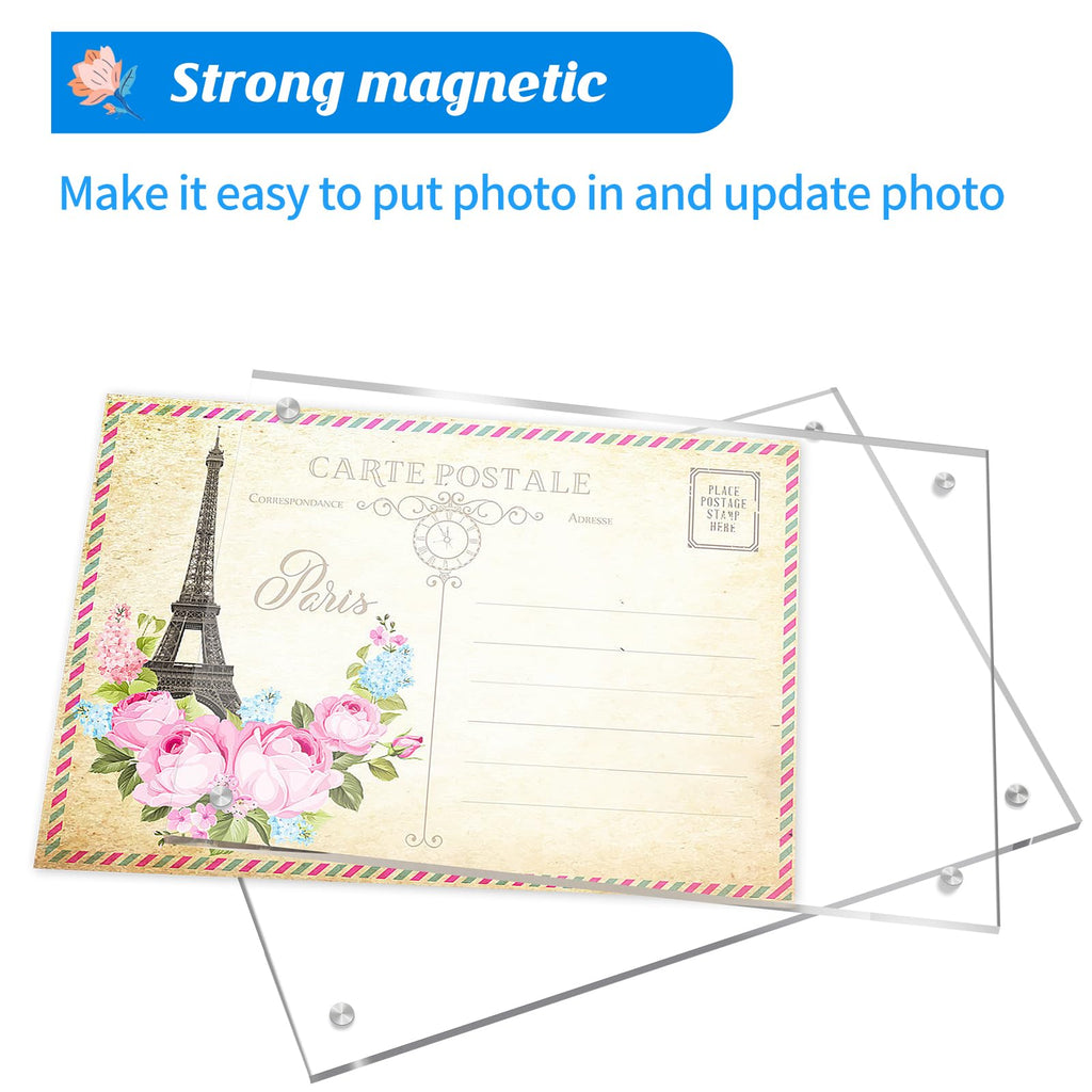Juoifip Acrylic Picture Frame 4X6 Inch 5 Pack,Clear Magnetic Photo Frames,Double Side Freestanding Pic Frame For Desktop Display