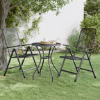 vidaXL Anthracite Folding Patio Chairs 2 pcs | Expanded Metal Mesh | Adjustable Positions | Easy Assembly | Industrial Style
