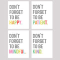 Dont Forget Collection of Four 11x14 Wall Art Prints, Typography, Nursery Decor, Kids Wall Art Print, Kids Room Decor, Gender