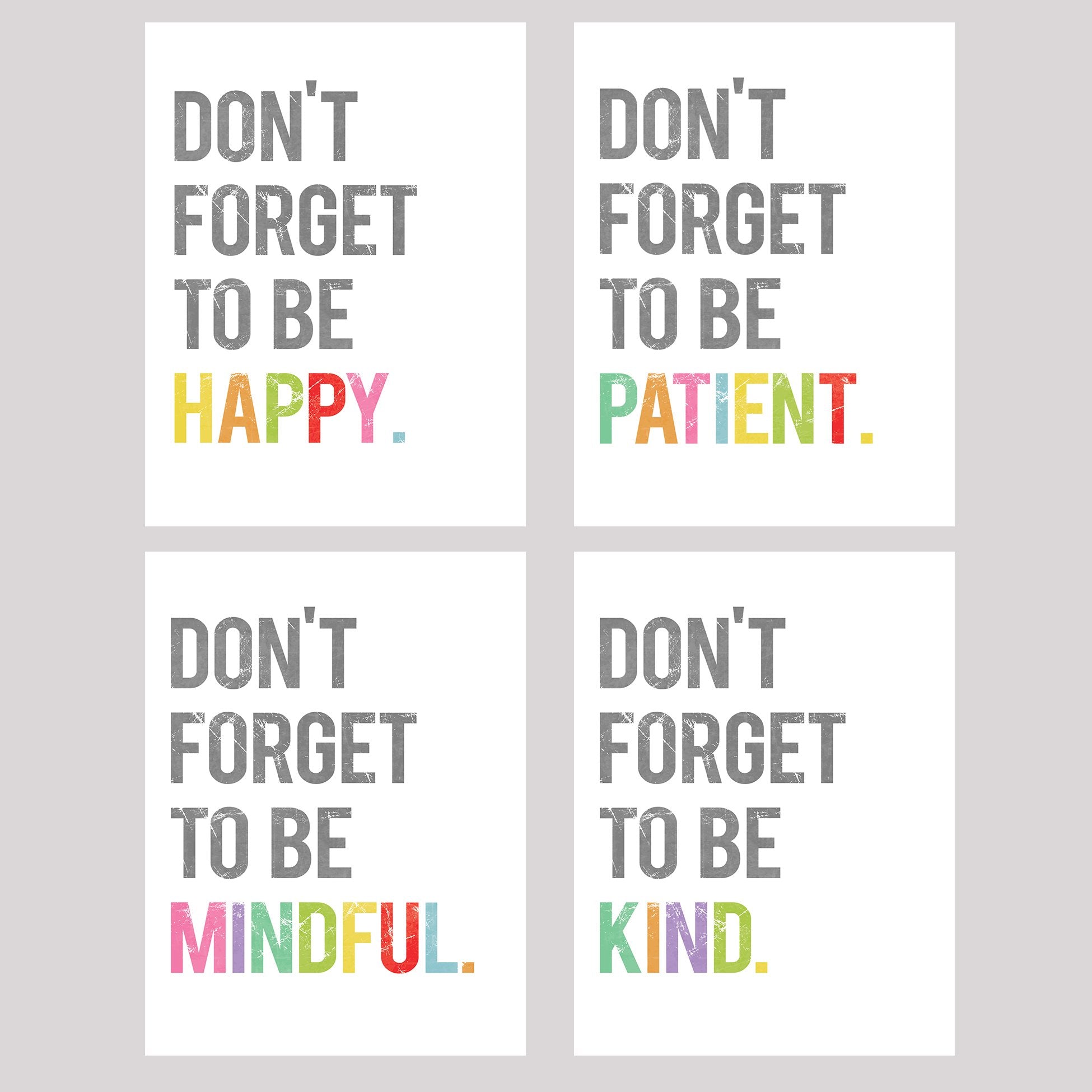 Dont Forget Collection of Four 11x14 Wall Art Prints, Typography, Nursery Decor, Kids Wall Art Print, Kids Room Decor, Gender