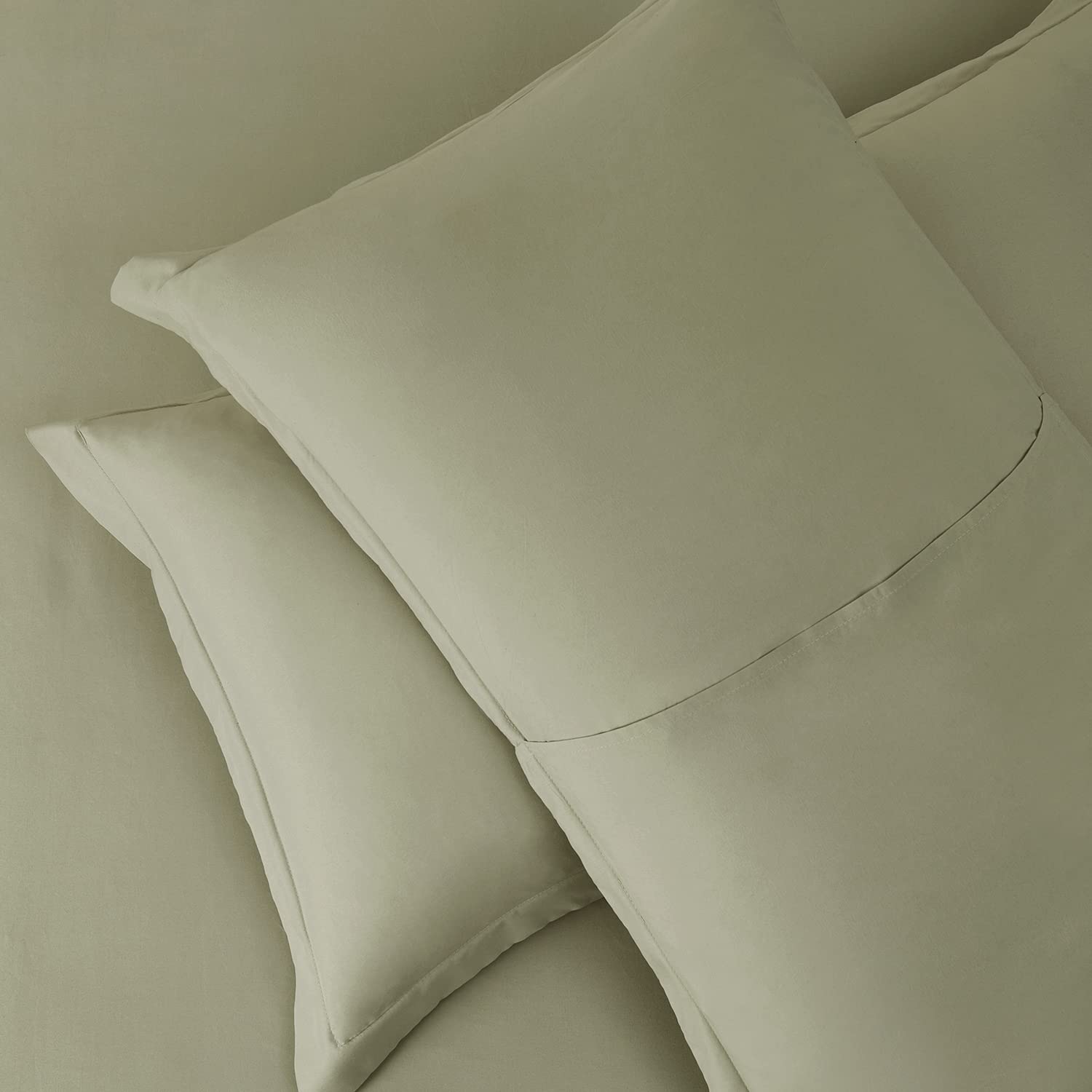 Nestl Light Sage Duvet Cover Full Size - Soft Double Brushed Full Size Duvet Cover Set, 3 Piece, With Button Closure, 1 Duvet Co