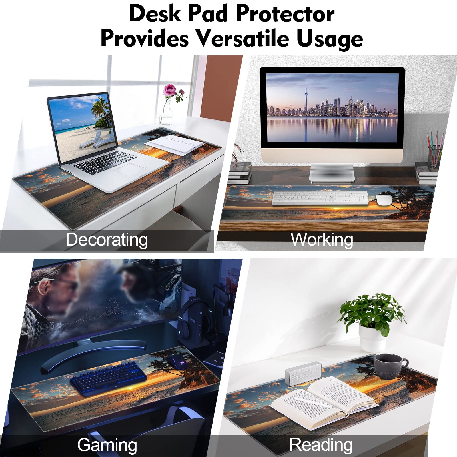 Galdas Gaming Mouse Pad Xxl Xl Large Mouse Pad Mat Long Extended Mousepad Desk Pad Non-Slip Rubber Mice Pads Stitched Edges Thin