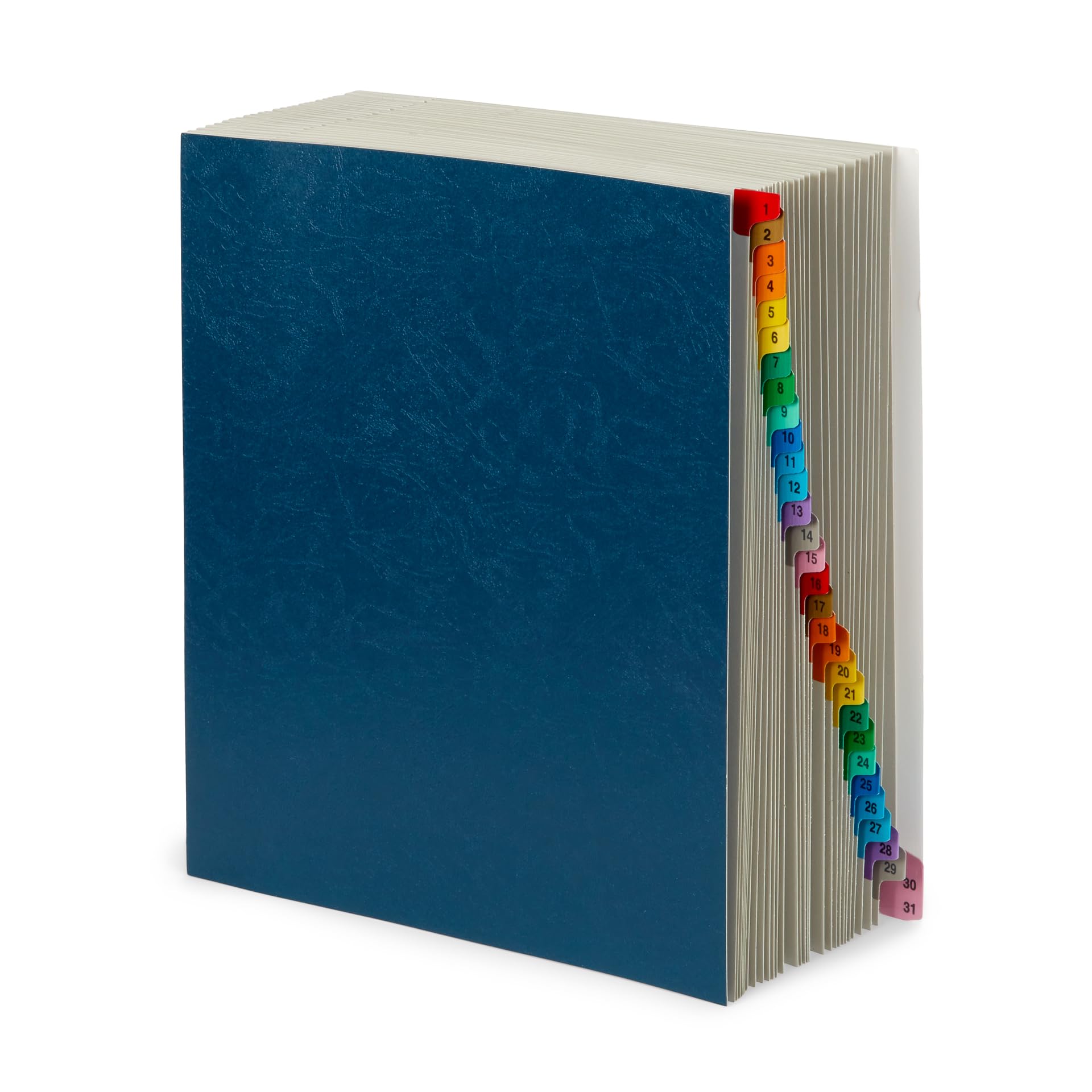 Blue Summit Expanding Desk File, Letter Size, 31 Dividers For Daily Organization, 25Pt Blue Pressboardexpanding Desk File, Daily