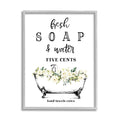 Stupell Industries Fresh Soap And Water Bath Tub Bathroom DesignGray Framed Art, 11 x 14, Multi-Color